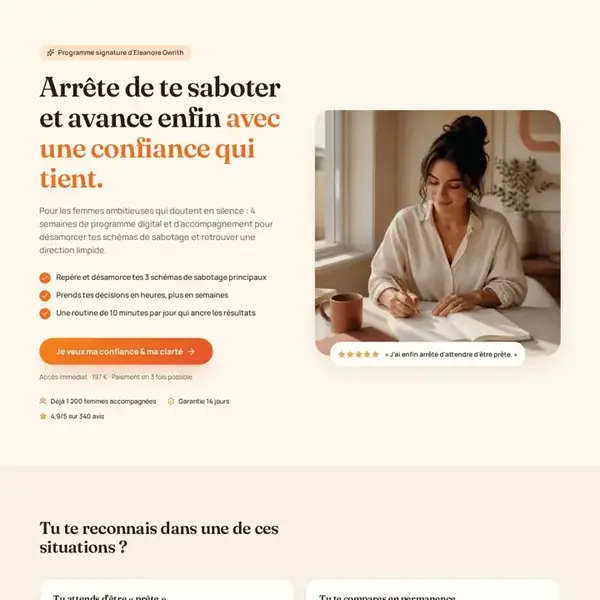 Aperçu de la landing page démo Confiance & Clarté réalisée par BtAppNova en Martinique
